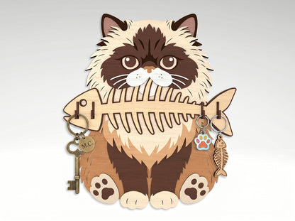 Cat Breed Key Holder SVG Bundle for xTool and Glowforge