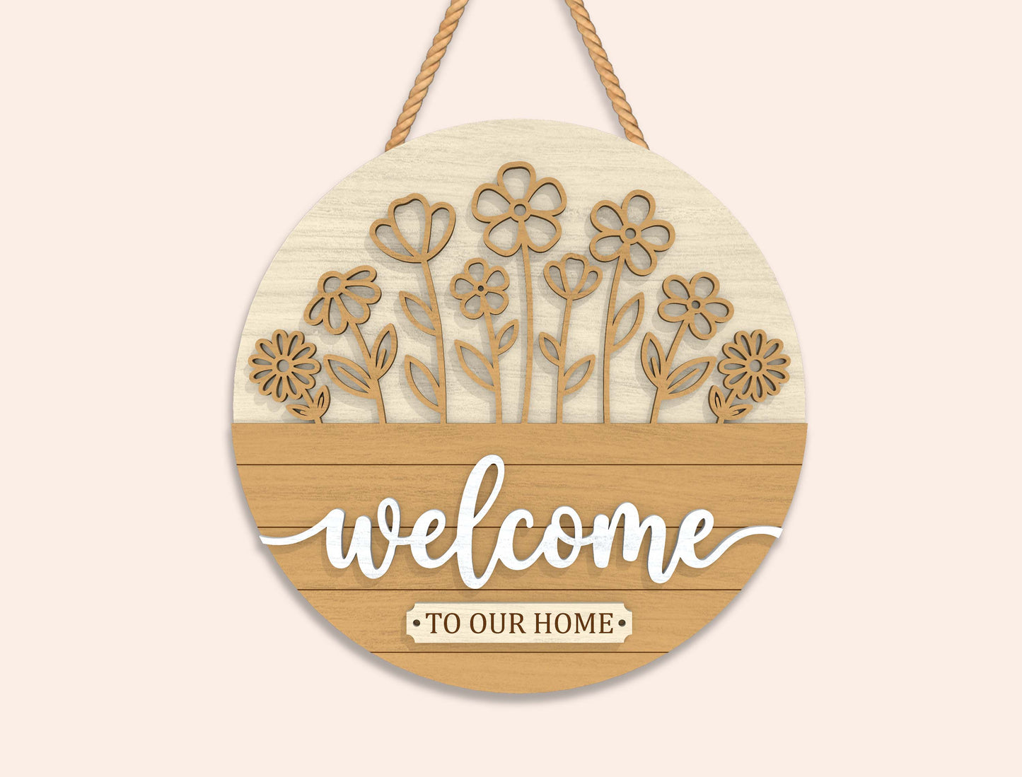 Floral Welcome Door Hanger SVG Bundle 10 Designs for Glowforge and xTool