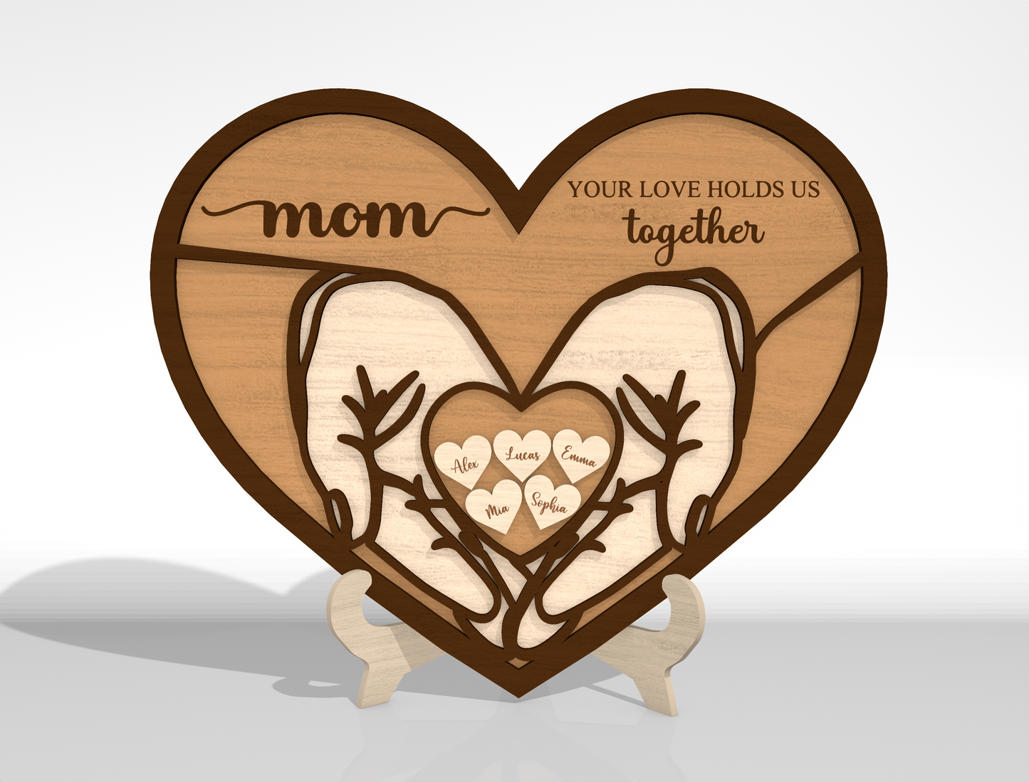Mom Heart Hands SVG Bundle Mother's Day Laser Cut File for xTool and Glowforge