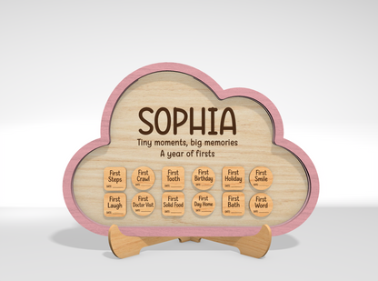 Baby Milestone Memory Bank SVG Laser Cut File for Glowforge