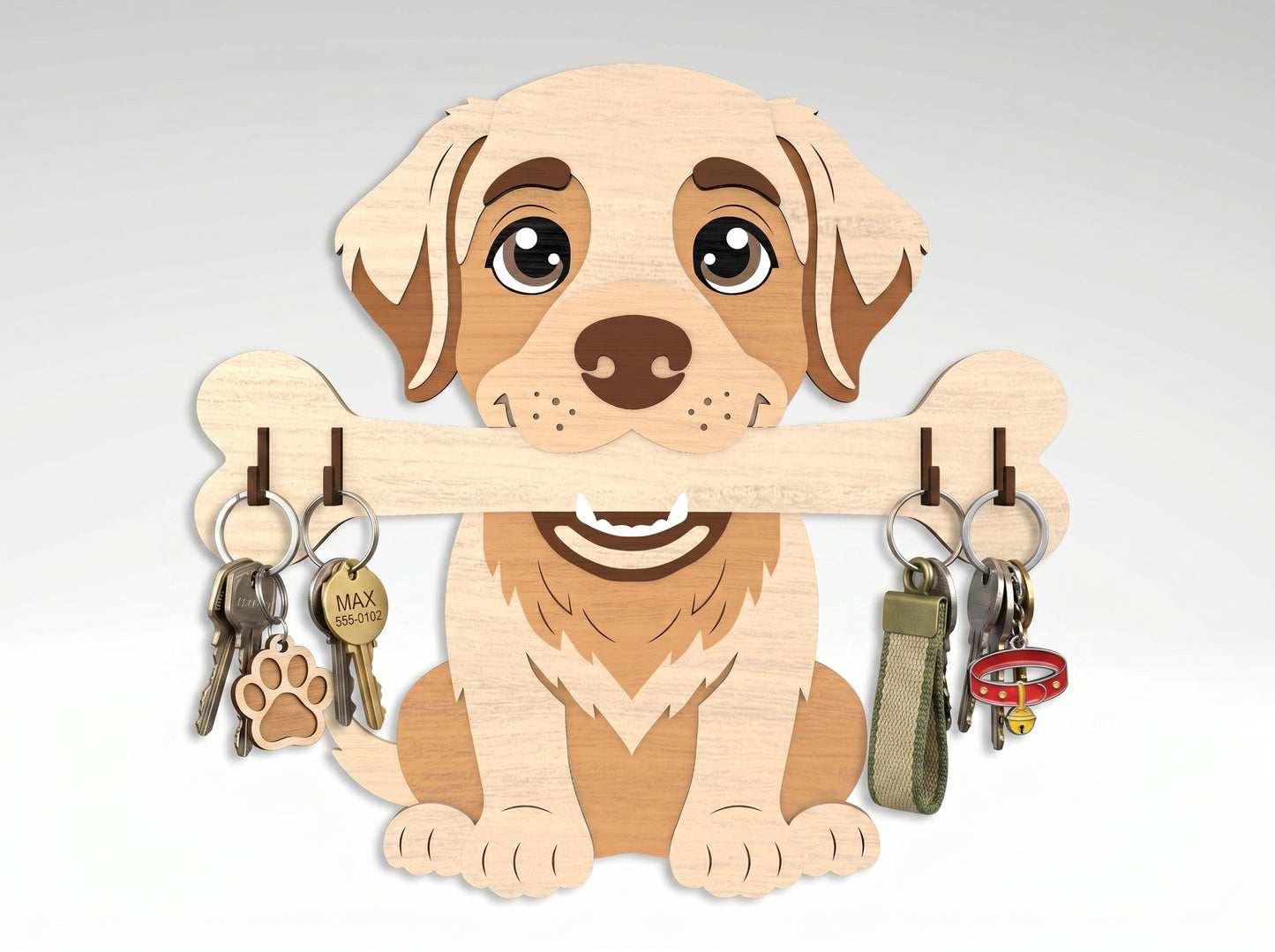 Dog Breed Key Holder SVG Bundle for Glowforge and LightBurn