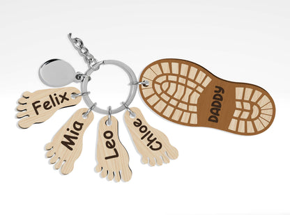 Personalized Dad Keychain SVG Bundle for Glowforge and LightBurn