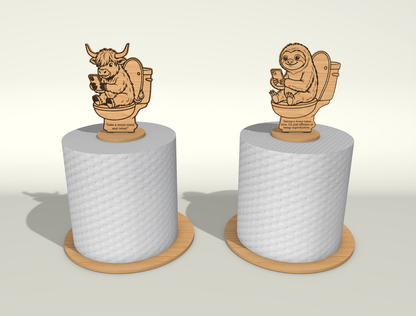Toilet Paper Holder SVG Bundle for Glowforge and xTool