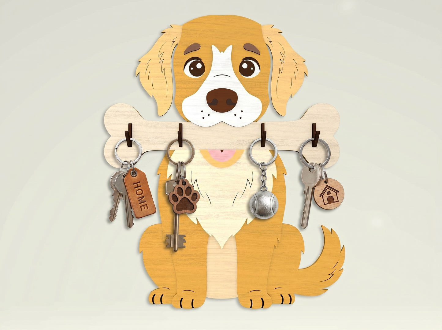 Personalized Dog Key Holder SVG Bundle for Glowforge and LightBurn