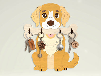 Personalized Dog Key Holder SVG Bundle for Glowforge and LightBurn