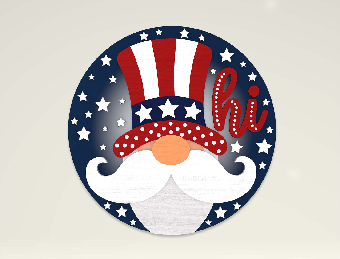 Patriotic Round Sign SVG Bundle Laser Cut File for Glowforge