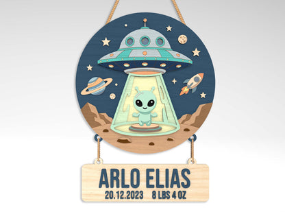 Personalized Space Nursery Sign SVG for Glowforge and LightBurn