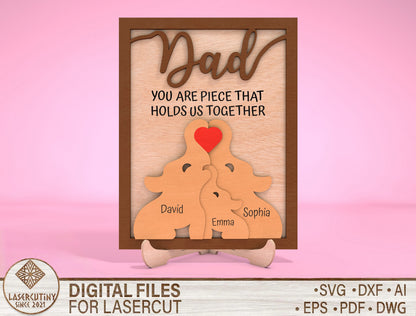 "You Are The Piece That Holds Us Together" Puzzle SVG for Glowforge