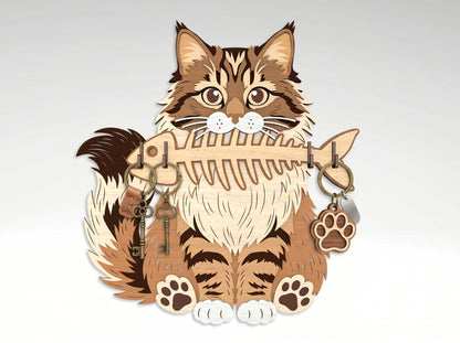 Cat Breed Key Holder SVG Bundle for xTool and Glowforge