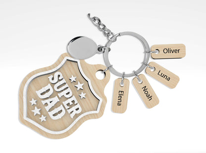 Personalized Dad Keychain SVG Bundle for Glowforge and LightBurn