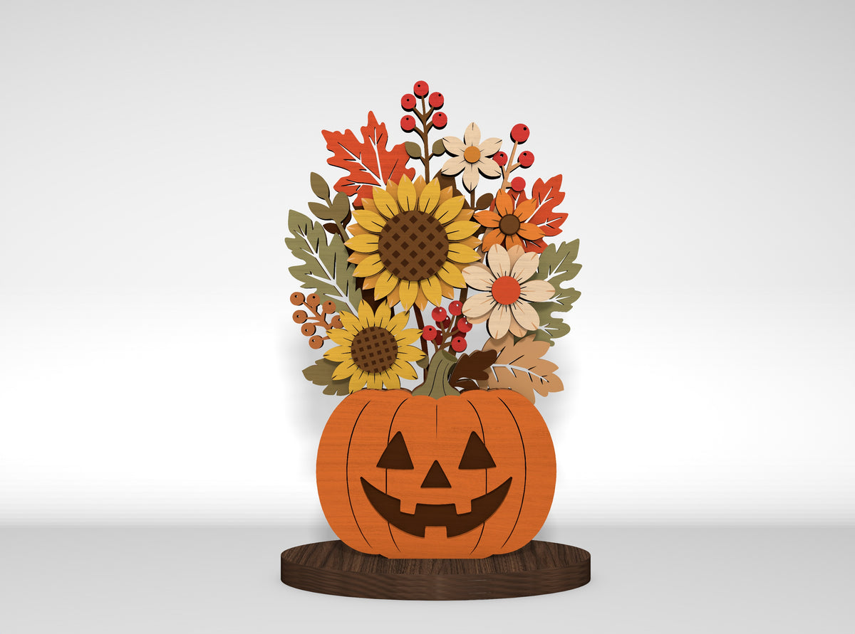 Fall Flower Vase SVG Bundle Glowforge xTool LightBurn