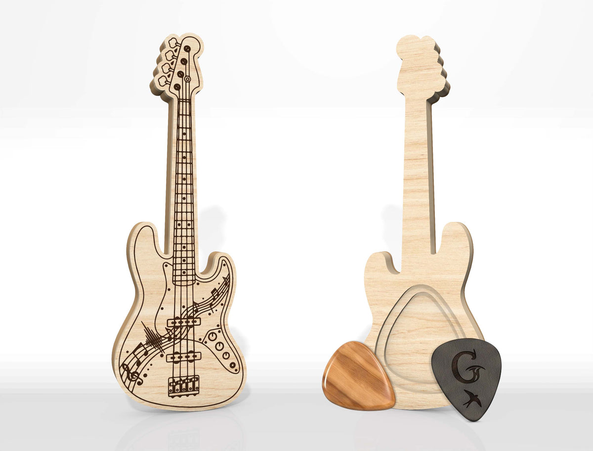 Guitar Pick Holder SVG Bundle 12 Laser Cut Designs