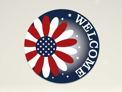 Patriotic Round Sign SVG Bundle Laser Cut File for Glowforge