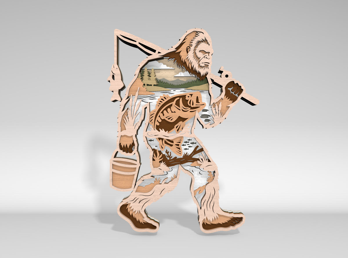 Bigfoot SVG Bundle Layered Forest Sasquatch Laser Cut Designs