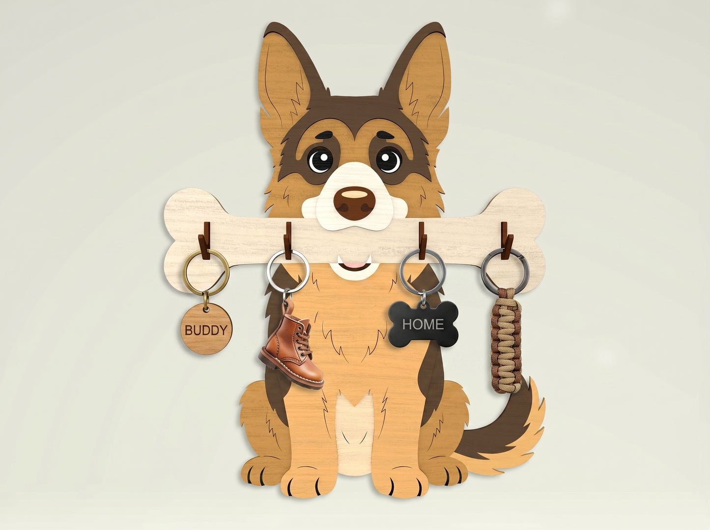 Personalized Dog Key Holder SVG Bundle for Glowforge and LightBurn