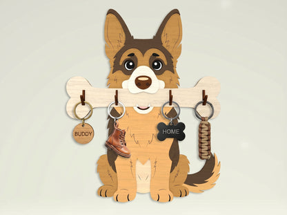 Personalized Dog Key Holder SVG Bundle for Glowforge and LightBurn