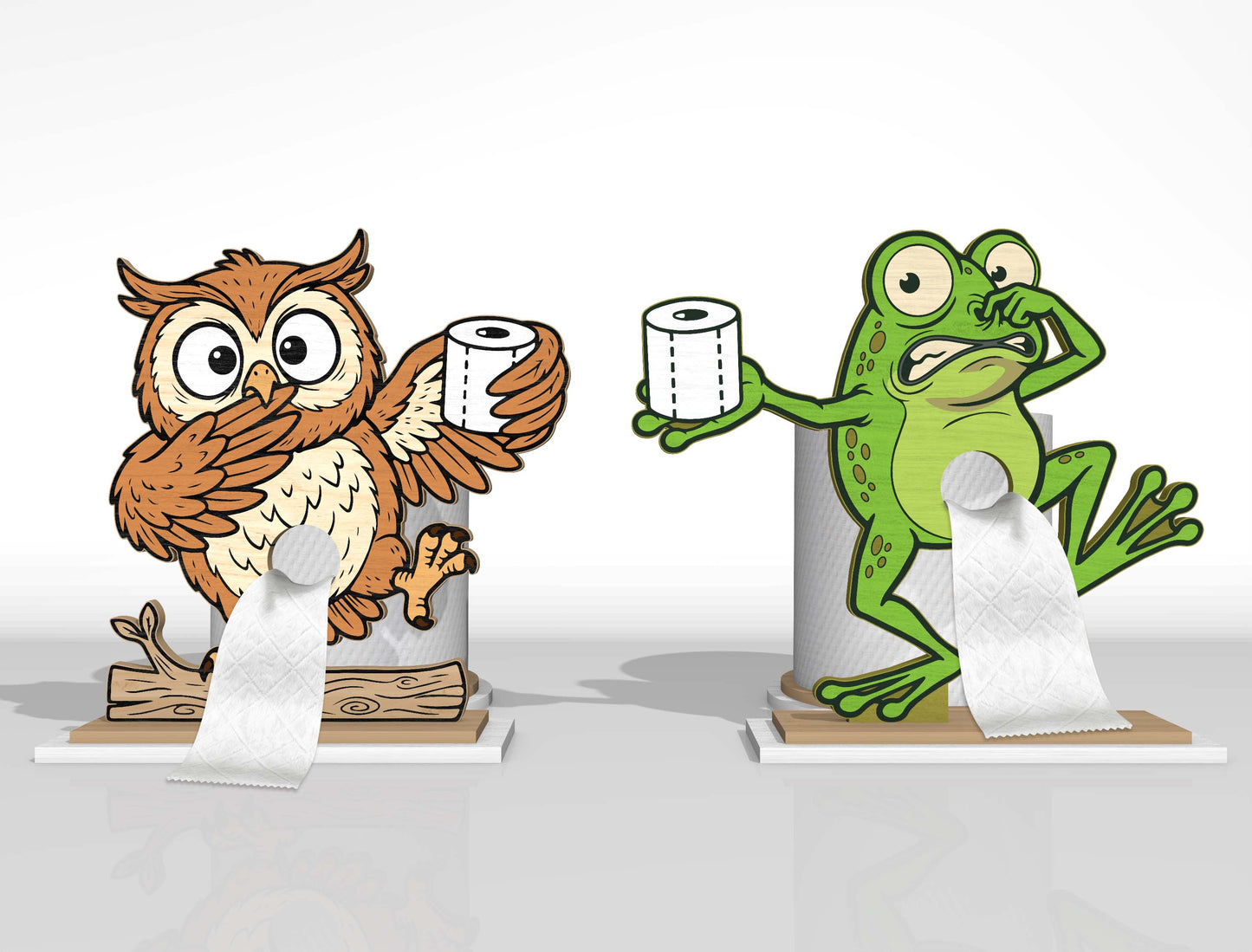 Animal Toilet Paper Holder SVG Bundle for Glowforge and LightBurn