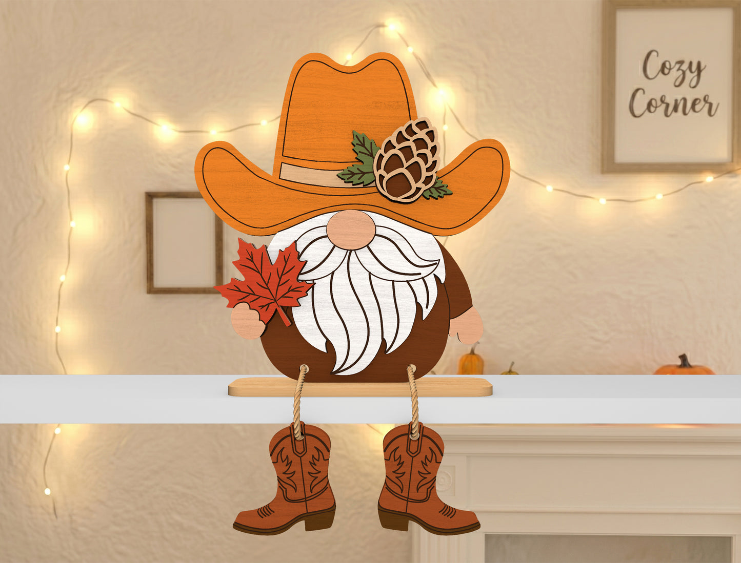 Fall Gnome Shelf Sitter SVG Bundle for Glowforge xTool LightBurn 10 Designs