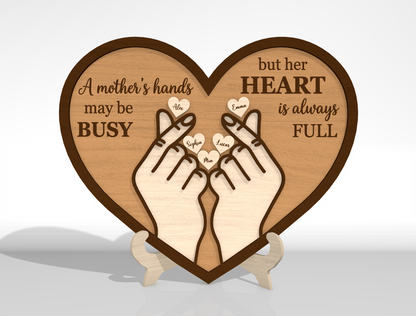 Mom Heart Hands SVG Bundle Mother's Day Laser Cut File for xTool and Glowforge