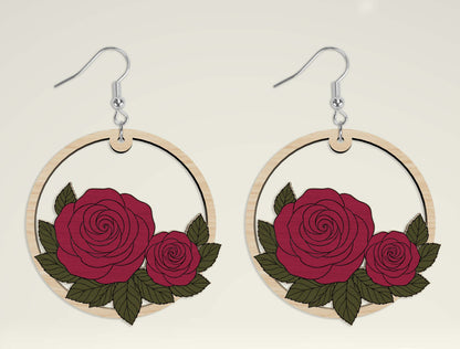 Floral Earring SVG Bundle Laser Cut File for xTool and Glowforge