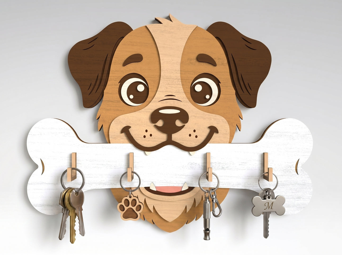 Dog Key Holder SVG Bundle for xTool, Glowforge, or LightBurn