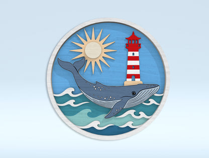 Multilayer Coastal Animal SVG Bundle Laser Cut File for LightBurn
