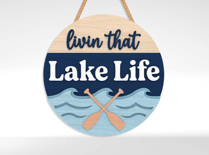 Lake Life Welcome Sign SVG Bundle with 10 Designs for Glowforge
