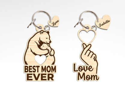 Mother's Day Keychain Gift SVG Bundle Laser Cut File for Glowforge and xTool