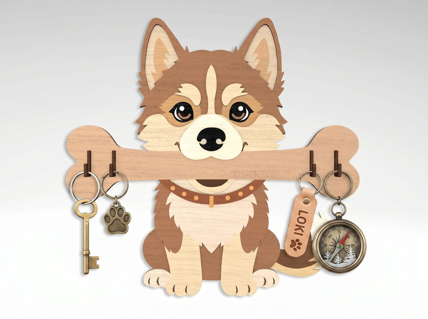 Dog Breed Key Holder SVG Bundle for Glowforge and LightBurn