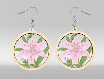 Floral Earring SVG Bundle Laser Cut File for xTool and Glowforge
