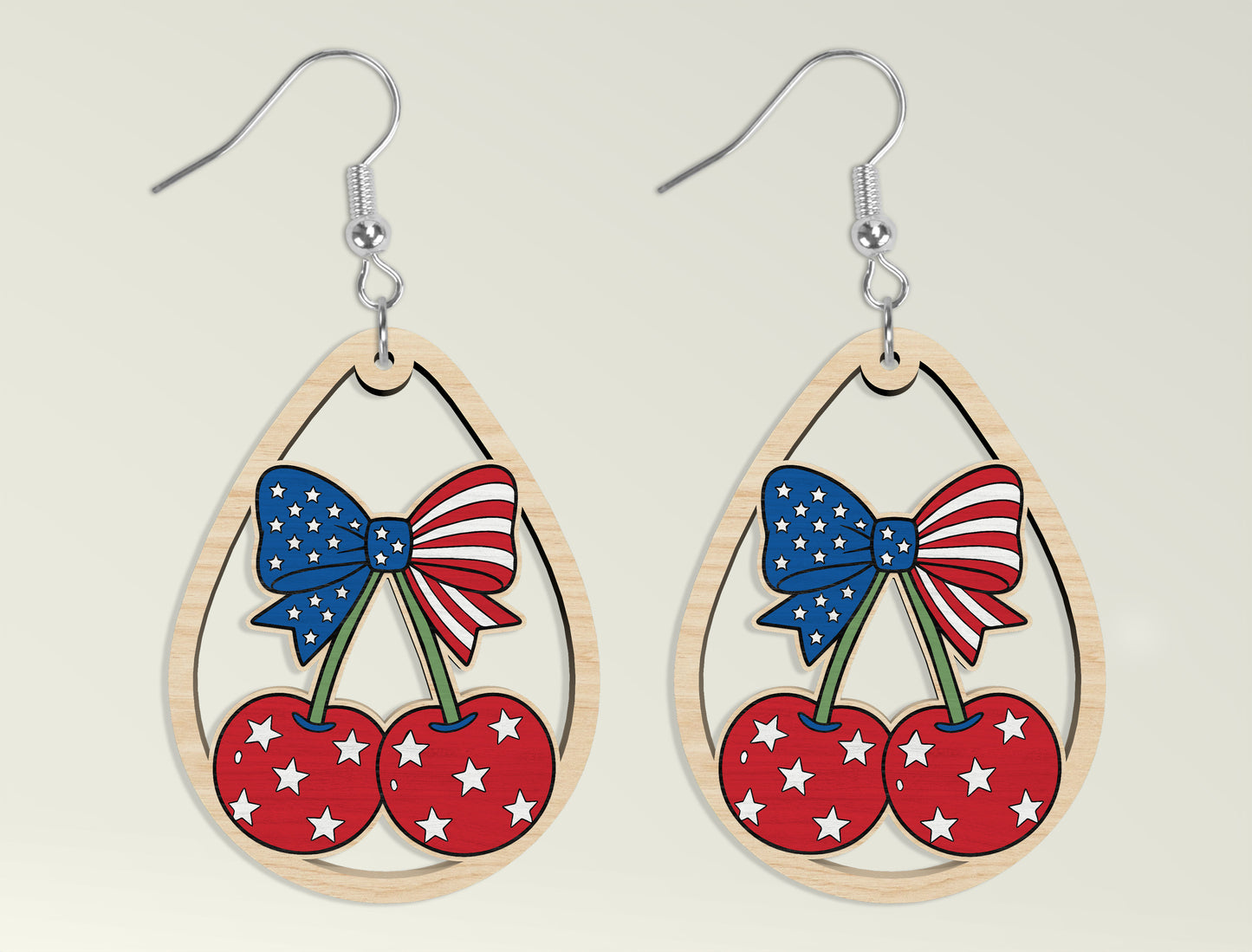 Patriotic Teardrop Earring SVG Bundle Laser Cut File for Glowforge