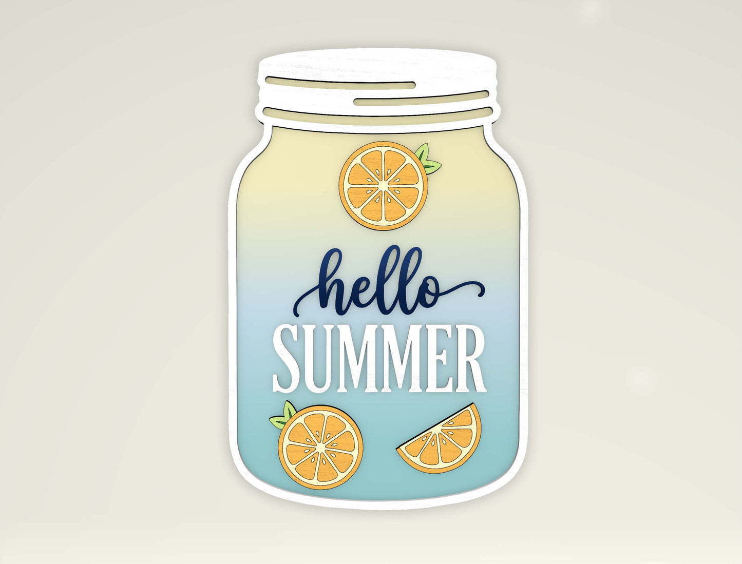 Summer Mason Jar Sign SVG Bundle for Glowforge and LightBurn