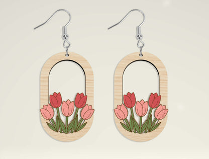 Floral Teardrop Earring SVG Bundle for Glowforge and LightBurn