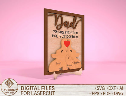 "You Are The Piece That Holds Us Together" Puzzle SVG for Glowforge