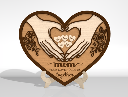 Mom Heart Hands SVG Bundle Mother's Day Laser Cut File for xTool and Glowforge