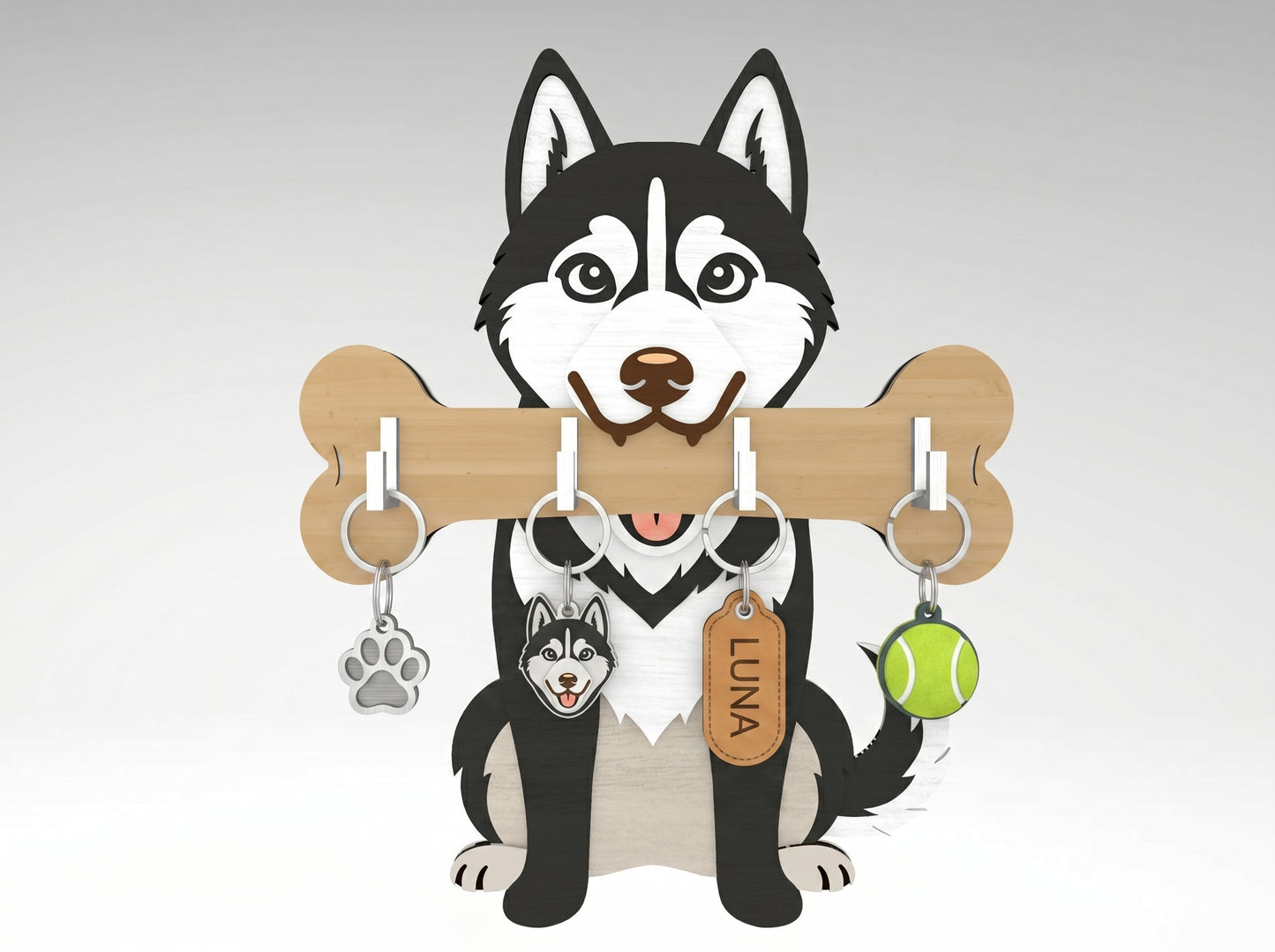 Dog Key Holder SVG Bundle for xTool, Glowforge, or LightBurn
