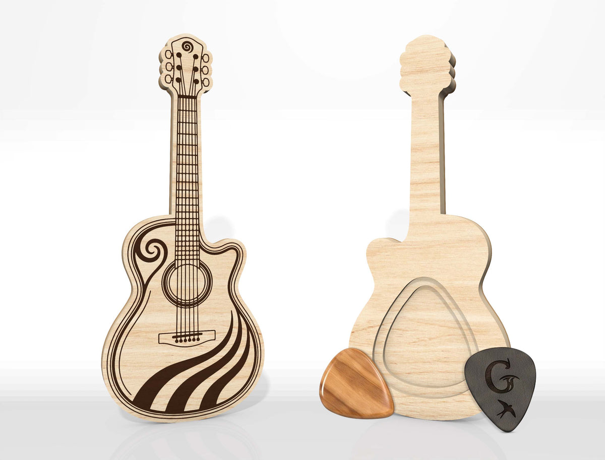 Guitar Pick Holder SVG Bundle 12 Laser Cut Designs