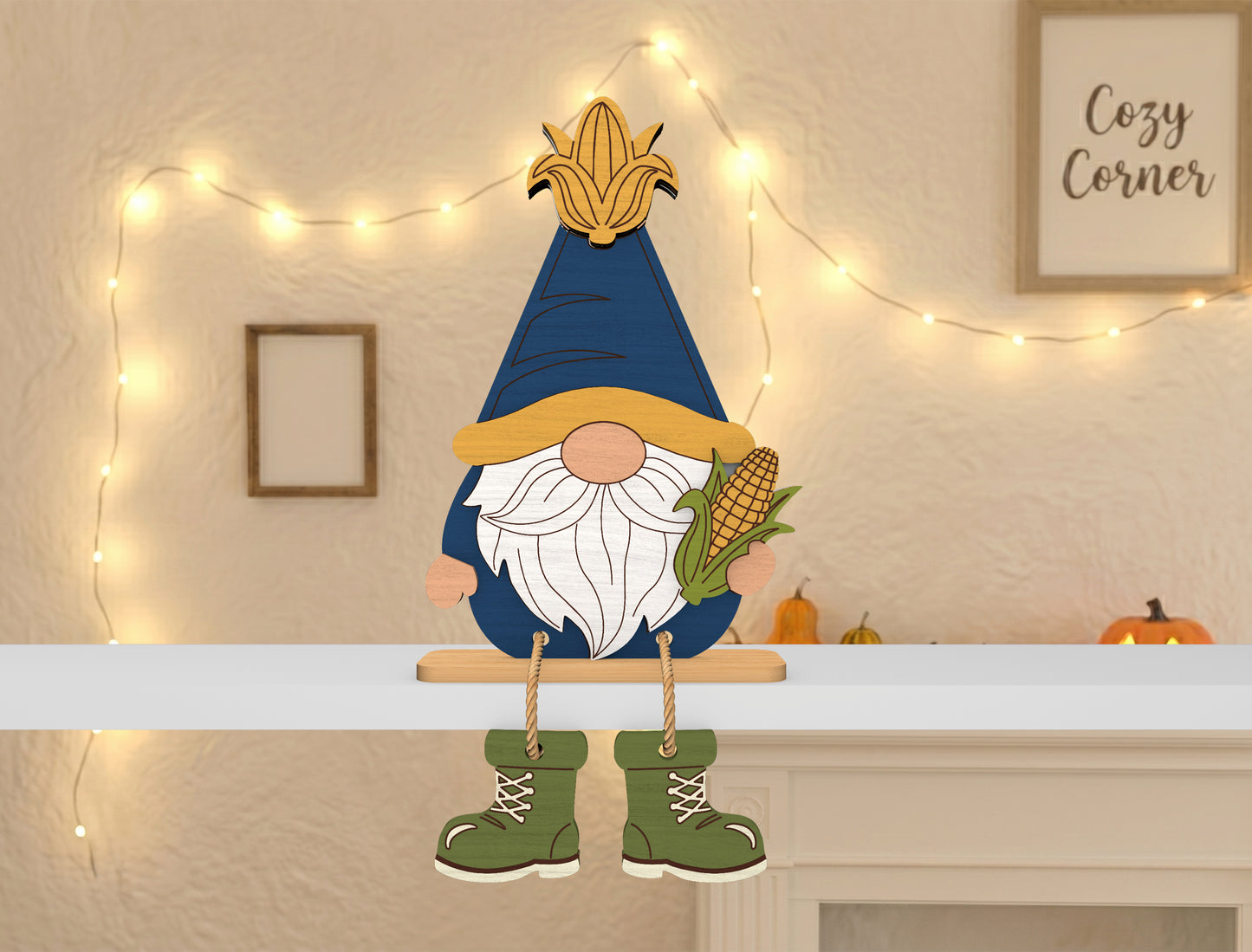 Fall Gnome Shelf Sitter SVG Bundle for Glowforge xTool LightBurn 10 Designs