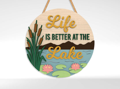 Lake Life Welcome Sign SVG Bundle with 10 Designs for Glowforge