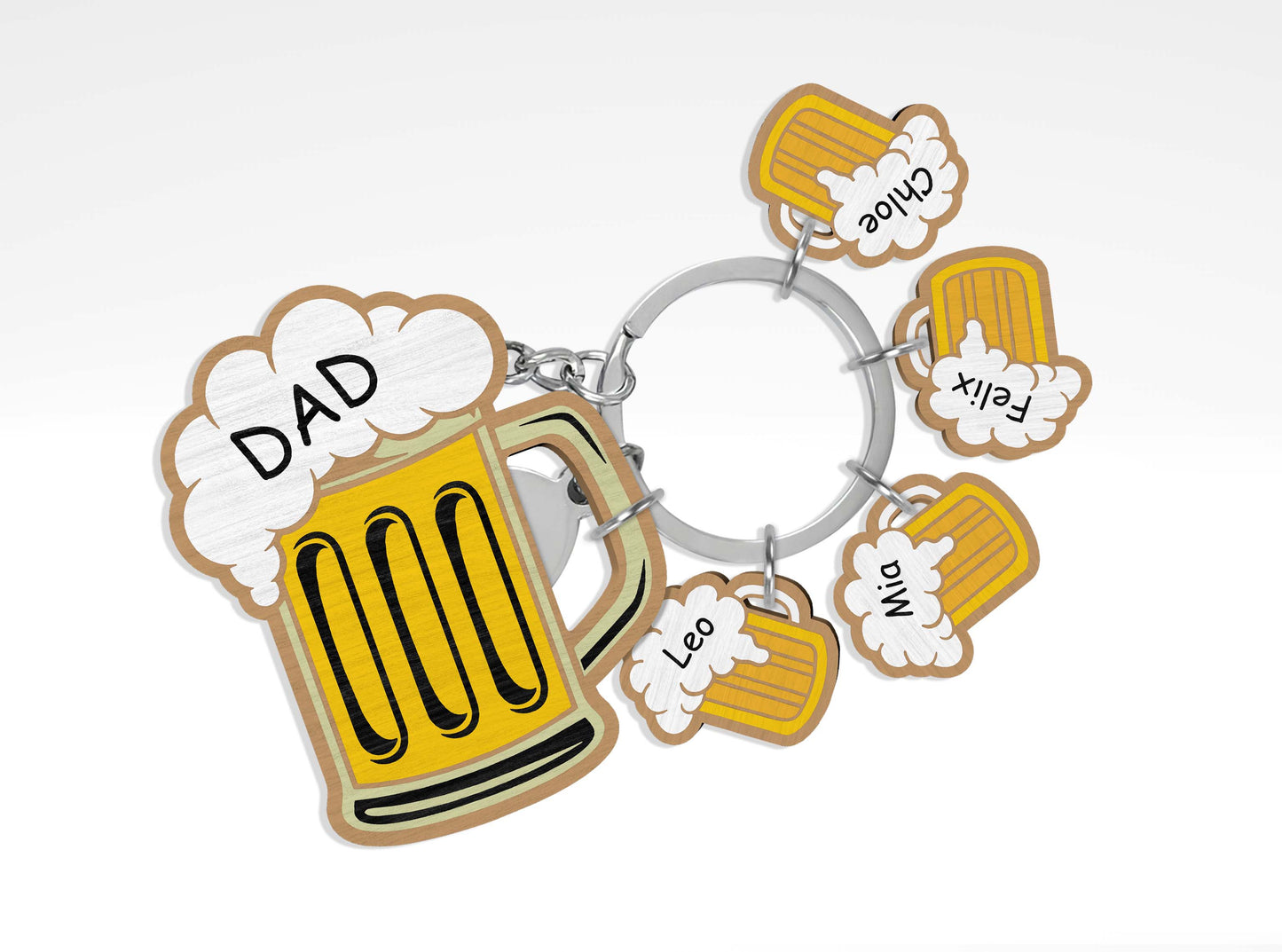 Personalized Dad Keychain SVG Bundle for Glowforge and LightBurn