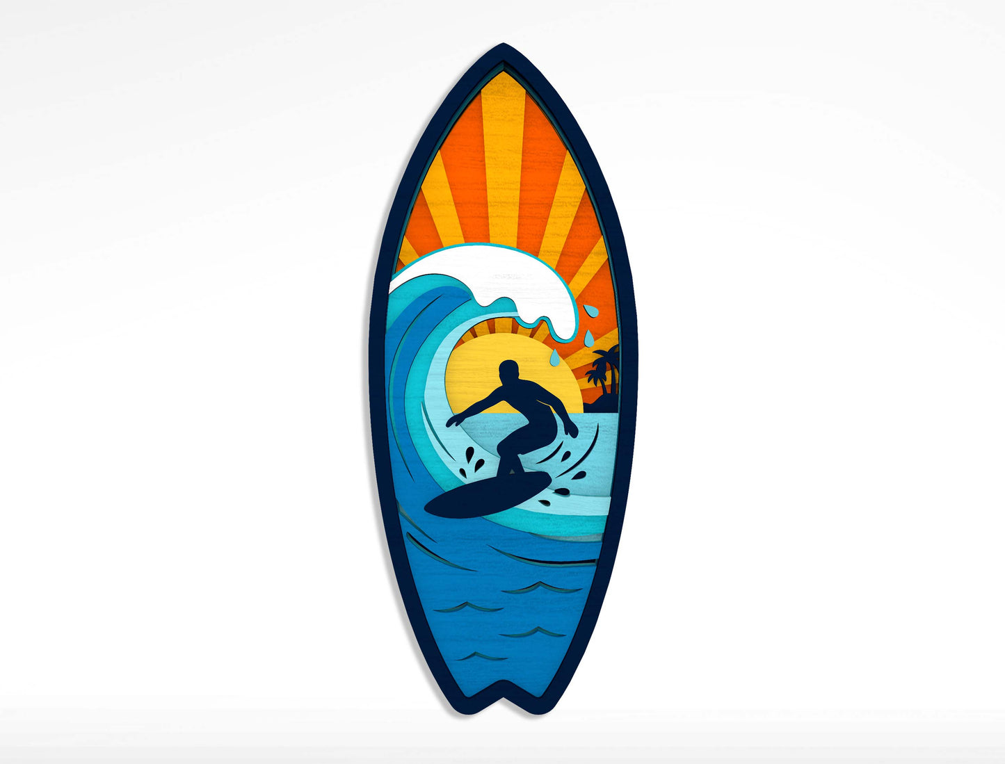 Summer Beach Laser Cut File Bundle for Glowforge xTool LightBurn 12 Multilayer Tropical SVG Designs