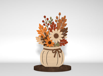 Fall Flower Vase SVG Bundle Glowforge xTool LightBurn