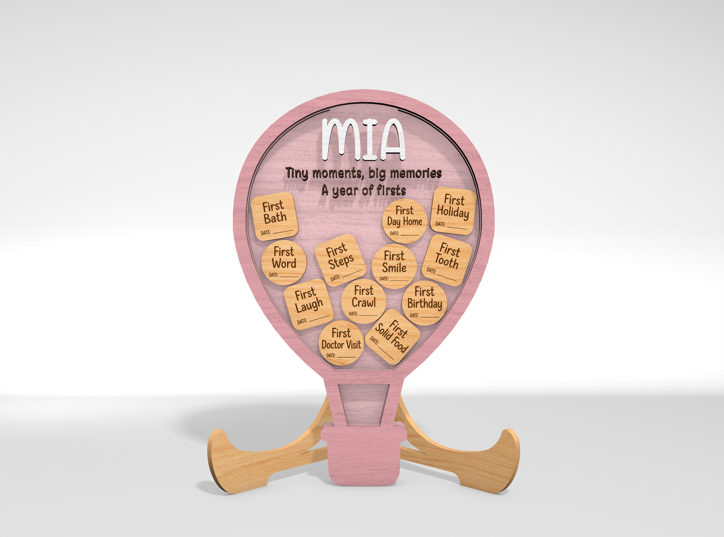 Baby Milestone Memory Bank SVG Laser Cut File for Glowforge