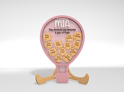 Baby Milestone Memory Bank SVG Laser Cut File for Glowforge