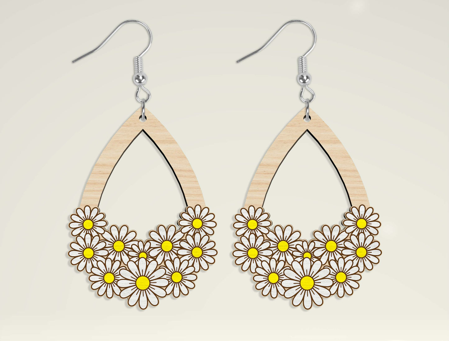 Floral Teardrop Earring SVG Bundle for Glowforge and LightBurn
