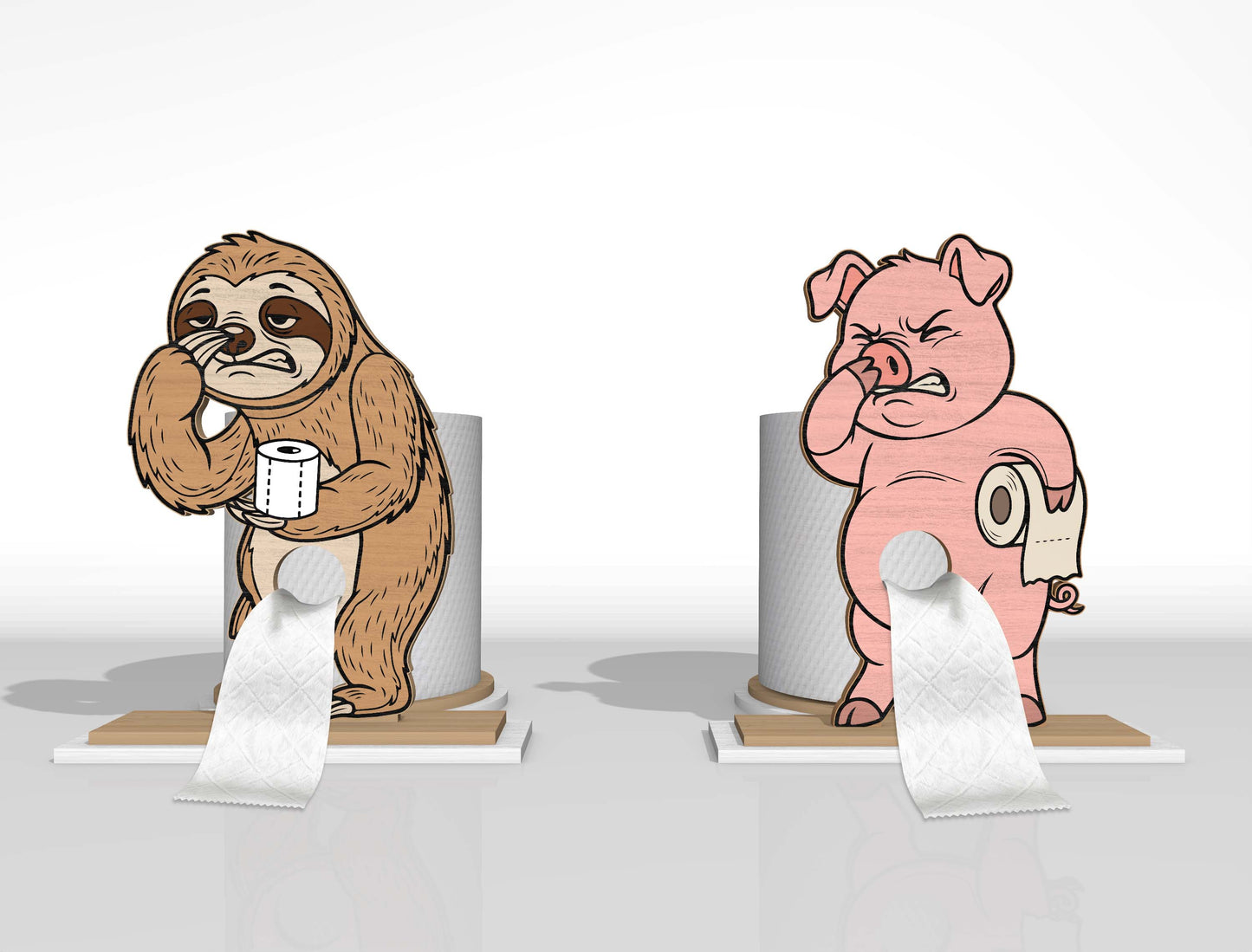 Animal Toilet Paper Holder SVG Bundle for Glowforge and LightBurn
