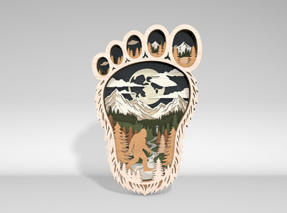 Bigfoot SVG Bundle Layered Forest Sasquatch Laser Cut Designs