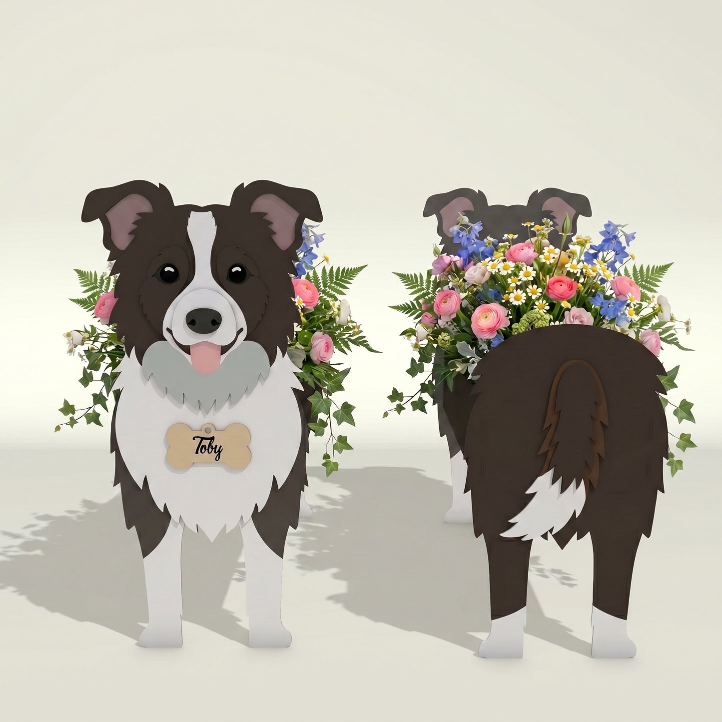 Personalized Dog Flower Vase SVG Bundle for Glowforge and LightBurn