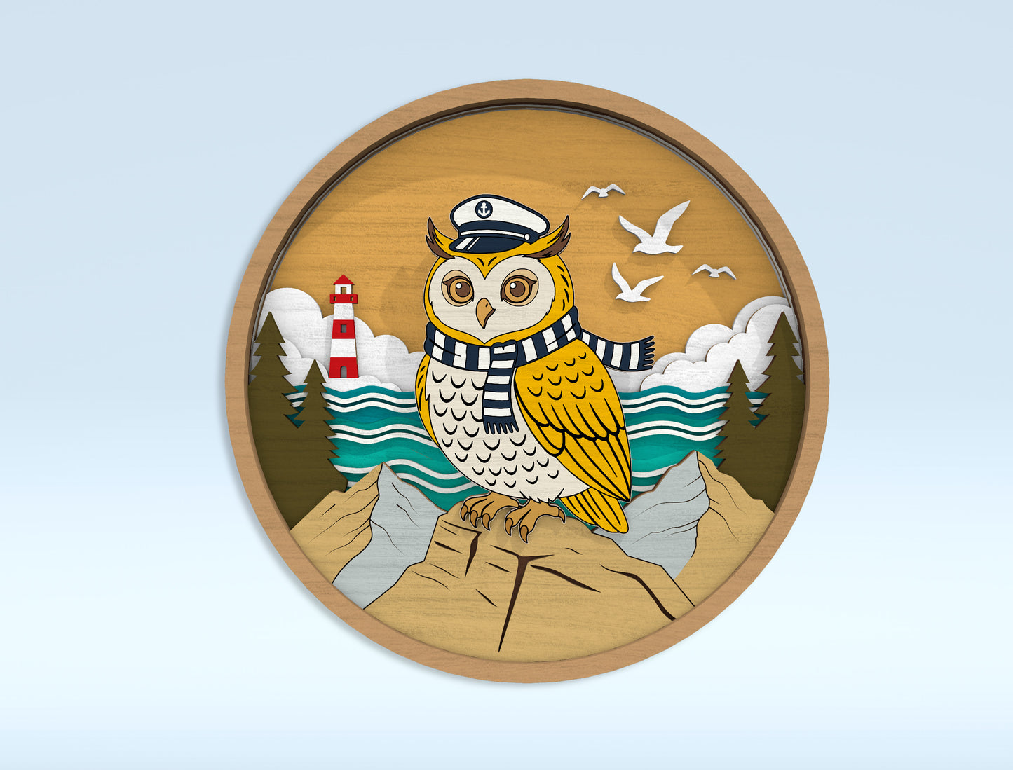 Multilayer Coastal Animal SVG Bundle Laser Cut File for LightBurn