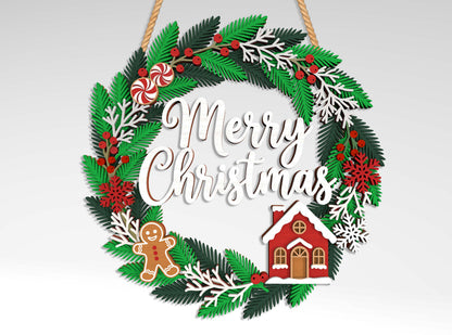 Holiday Wreath SVG Bundle 9 Designs for Glowforge xTool LightBurn